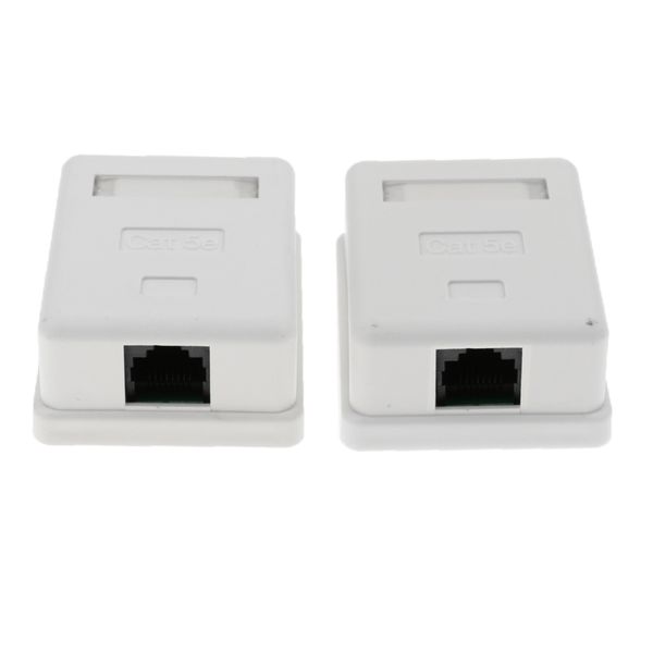 

2x cat5e single port surface mount outlet box rj45 лицевая панель с backbox combo