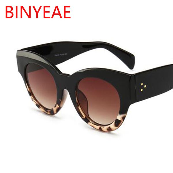 

sunglasses thick frame cat eye ladies 2021 luxury vintage black leopard sun glasses female circle big, White;black