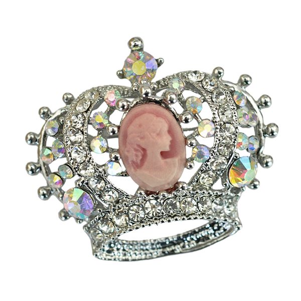 

beautiful retro crown brooch pin women fashion jewelry clothes accessory, Gray
