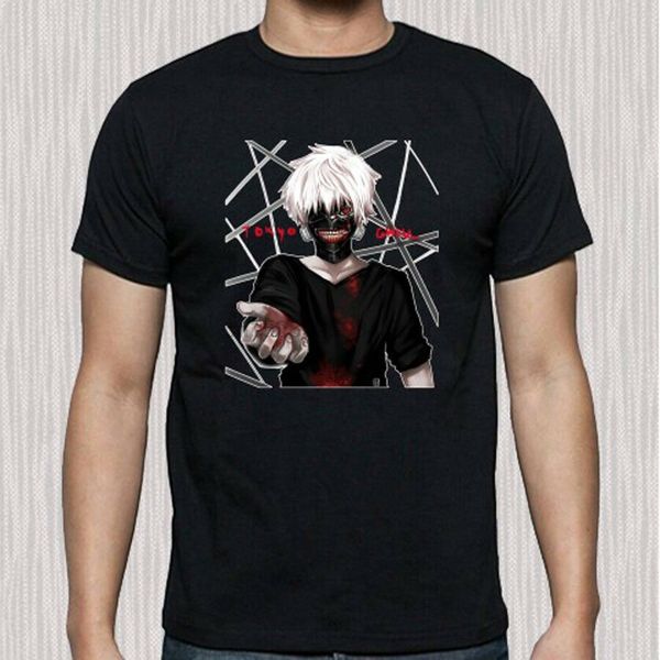 

new tokyo ghoul kaneki mask anime cartoon mens black t-shirt size s to 3xl