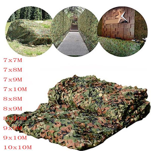

8x8m to 10x10m hunting camouflage net woodland camouflage net camping tent awning