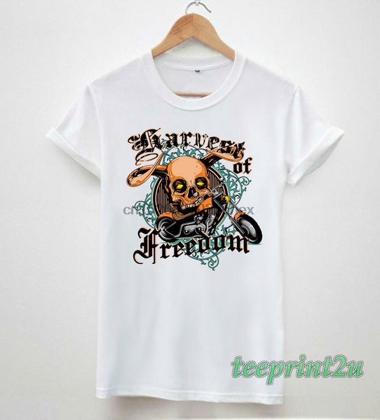 

harvest of om bike skull hipster retro cotton mens tee t-shirt men t shirt