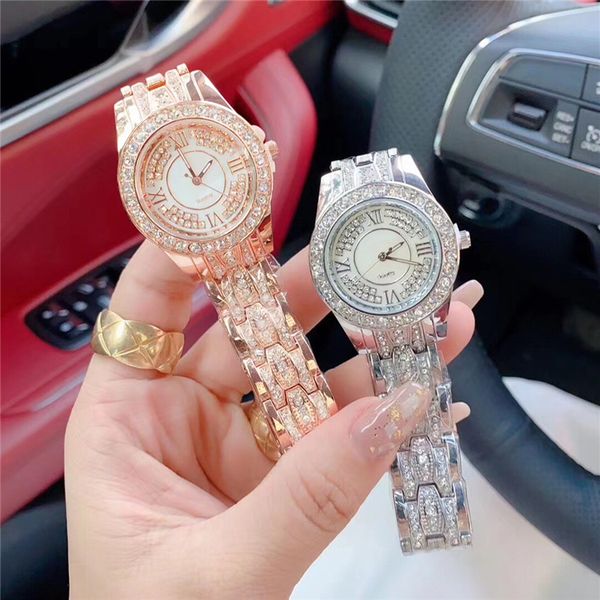 

nice fashion woman watch luxury diamonds woman watch folding buckle rose gold lady dress watch wristwatch girls love drop shipping japanmove, Slivery;brown