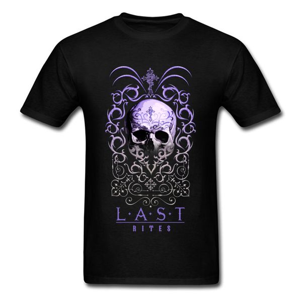 

warriors last rites awesome men skull t-shirt gothic color short sleeve black & tees male halloween punk tshirt