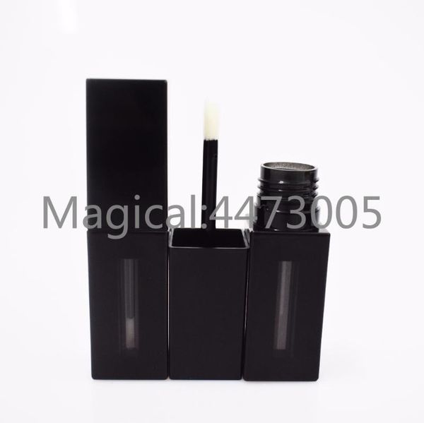 

storage bottles & jars 20/50pcs 5ml arrival black lip gloss bottle, empty portable simple classic liquid lipstick container, elegant tube