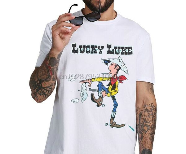 

lucky luke комиксы cowboy уайлдером западная прохладное лето мужчины новая футболка личность граффити