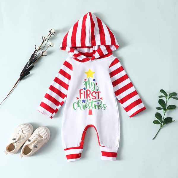 

my first christmas rompers toddler boy baby girl clothes cartoon letter printed hoodie romper jumpsuit fall outfits for baby, Blue