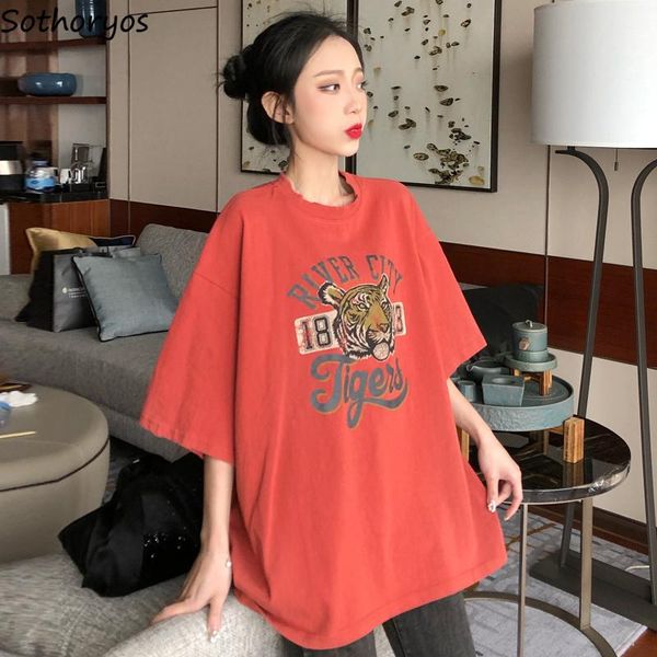 

t-shirts women cartoon cute simple loose streetwear all-match womens korean style trendy students harajuku ladies, White