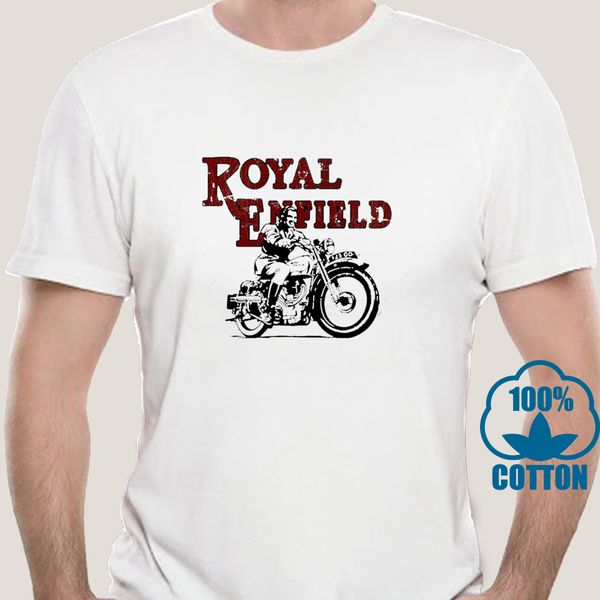 

0339d royal enfield retro print biker vintage motorbike grey t-shirt