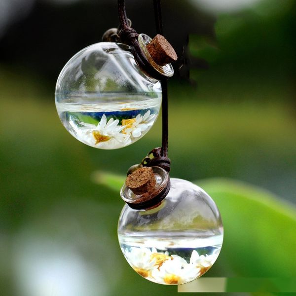 

car perfume bottle flower empty round cube car hanging glass fragrance bottles essential oils diffusers perfume pendant ornament dbc bh2655