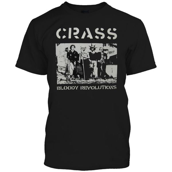 

crass bloody revolutions mens t shirt punk rock short sleeve hip hop tee t shirt fashion t-shirts slim fit o-neck breathable