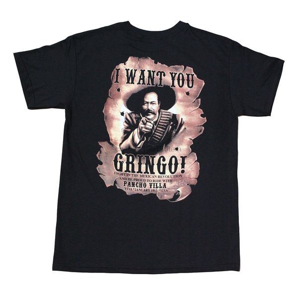 

pancho villa i want you graphic mens t-shirt black