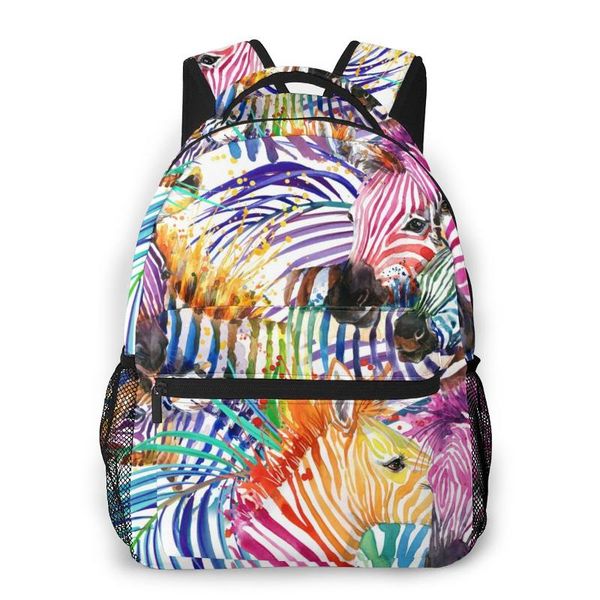 

backpack travel pack rainbow zebra backpack sports bag pack outdoor climbing