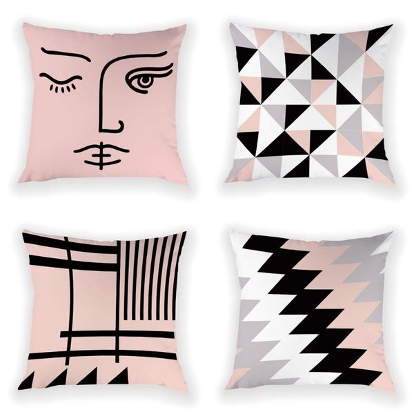 

geometric cushion cover pink pillow case cushion for chair pillowcases sofa cushions for bedrooms pillows decorate