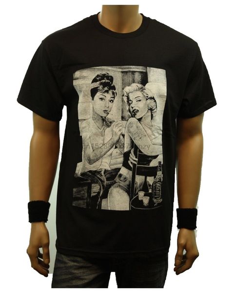 

graphic t- shirt marilyn monroe audrey hepburn hip hop urban men women printing apparel tee shirt