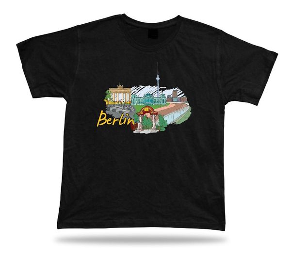 

t-shirt 2019 fashion men berlin germany brandenburg gate berlin wall memorial jews bellevue palace tshirt casual tee
