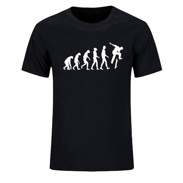 

2019 summer cotton fitness men's funny the evolution of skate print hip hop tshirt