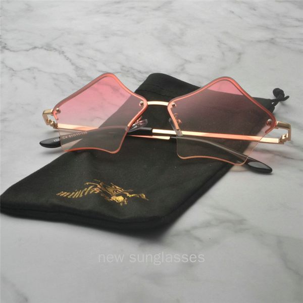 

mincl irregular frameless sunglasses women gradient alloy frame glasses designer fashion female shades uv400 nx, White;black