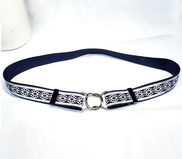 

men women accessories gift adjustable waist stretch durable casual double buckle adults fashion belt elastic webbing, Black;brown