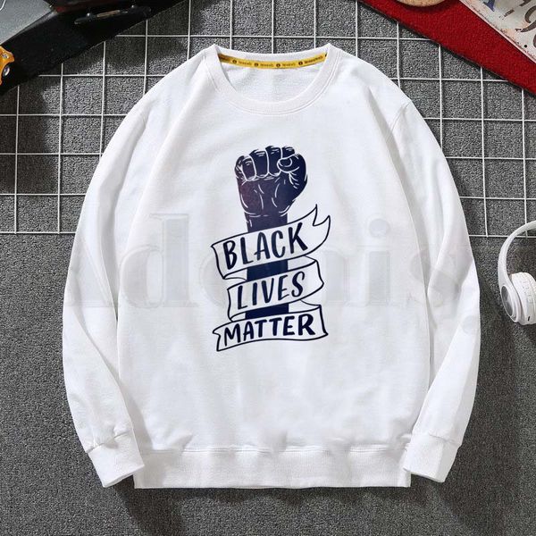 

men's hoodies & sweatshirts blm black lives matter power men sweatshirt print clothes hip-hop male crewneck drop
