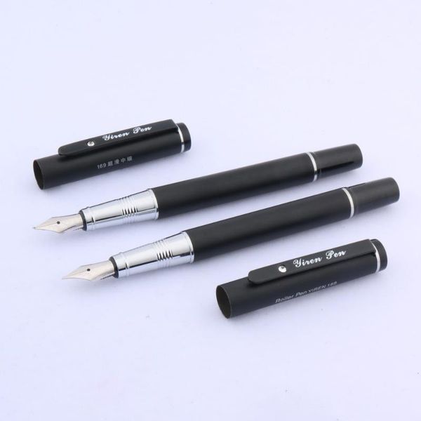 

matte black pen gift classic metal silver piece fountain pen