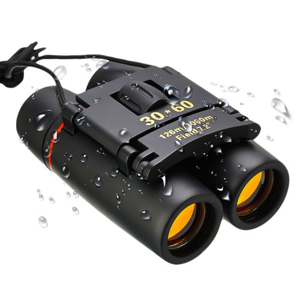 

mini 30x60 binoculars folding night vision hd telescope zoom optics outdoor bird-watching safari camping