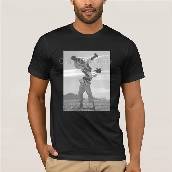 

sports man's t-shirt loose black homme tees carlos helio brazilian jiu jitsu bjj martials printfashion t shirt 100% cotton