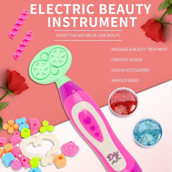 

electric automatic hair braider pretend play princess jewel set diy stylish braiding hairstyle tool twist braider makeup girls toys