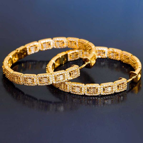 

bridetalk hoop earring cubic zircon jewelry design micro paved 3 color big round earrings for women banquet gift jewelry, Golden;silver