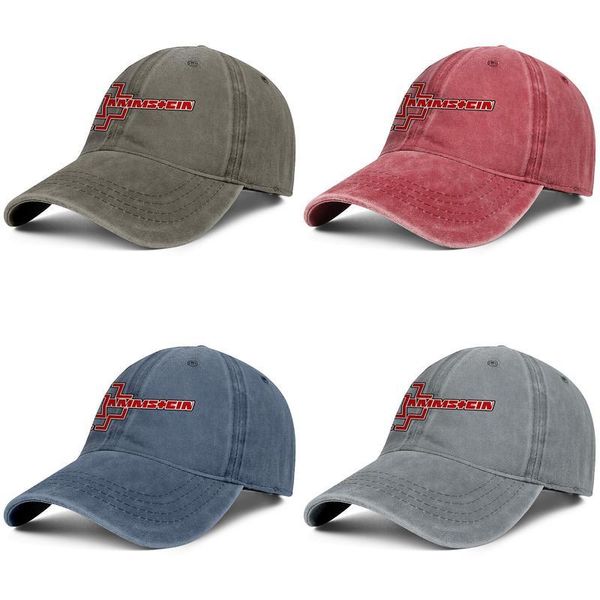 

men women rammstein logo fashion denim baseball cap cool washed dad hat adjustable vintage ball caps, Blue;gray