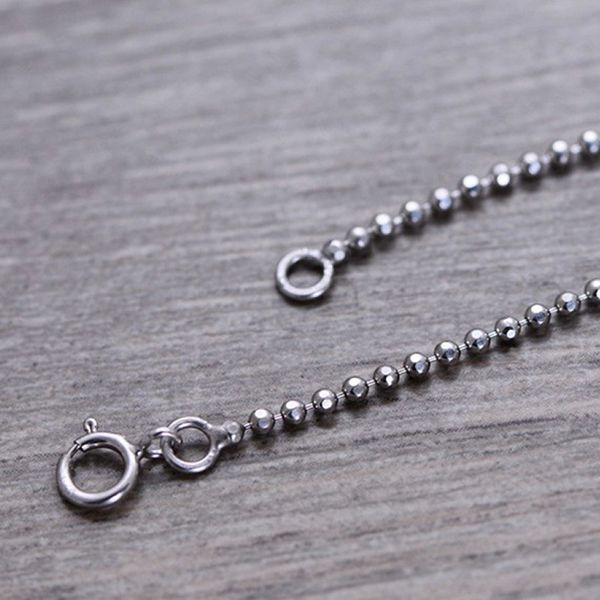 

pure s925 sterling silver necklace chain men's beads 18inch necklace chain