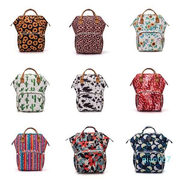 

sunflower diaper bag leopard mommy backpack waterproof nappy bag large capacity travel backpack baby nursing stroller bags yfa450