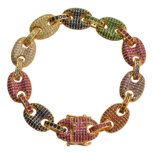 

zlxgirl bridal jewelry colorful cubic zircon copper bracelet stylish romantic pave setting of gift, Black