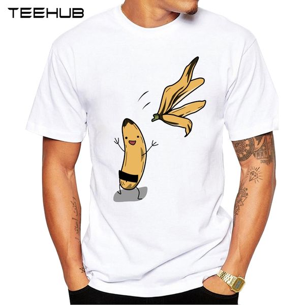 

teehub men's new fashion happy banana design short sleeve t-shirt cool printed hipster tee shirts