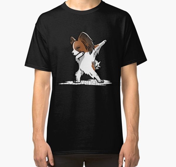 

men tshirt funny dabbing papillon dog classic t shirt printed t-shirt tees top