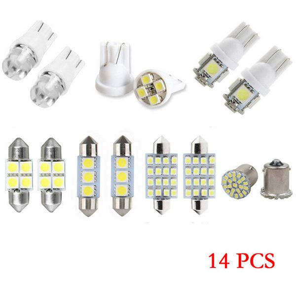 

14pcs led interior package kit for t10 36mm map dome license plate lights