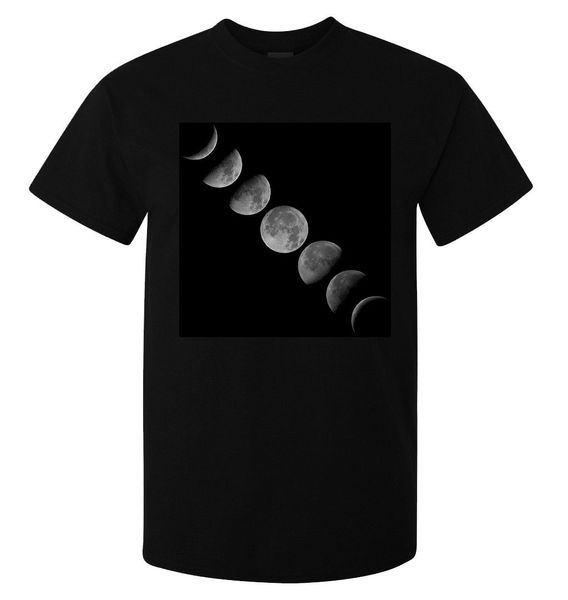

new fashion cool casual t shirts lunar moon phases cosmic stelar art men (woman's available) t shirt black summer tee shirt