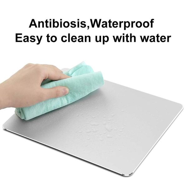 

hard silver metal aluminum mouse pad ultra thin double side mouse mat waterproof fast and accurate control for gaming and office
