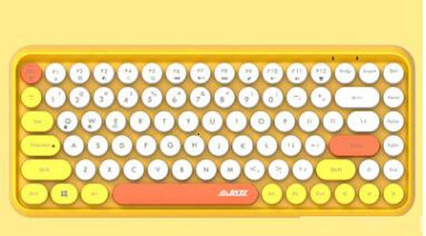 

jellycomb bluetooth keyboard retro round keycap plastic panel colorful border waterproofmobile phone keyboard