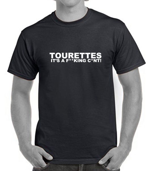 

man fashion round collar t shirt funny t-shirts tourettes rude joke gift clothing tshirt fashion black red ip hop