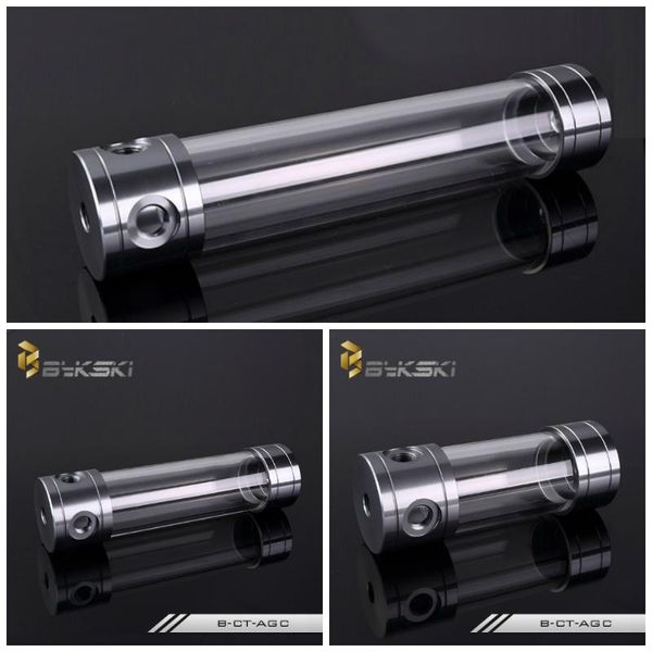 

bykski b-ct50-agc 50mm acrylic transparent reservoir tank 150/200/260mm metal cap