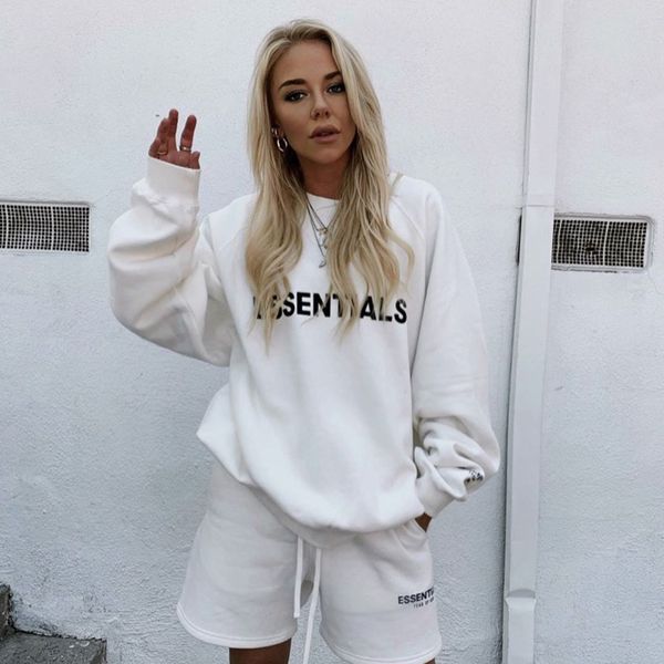 

20fw feear off good essentials raglan sleeve logo sweatshirt vintage street fashion men women couple crew neck sweaters hfxhwy172, Black