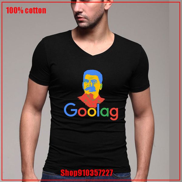 

goolag stalin gulag meme political dark humor goolag men t-shirt 100% cotton v-neck custom printed t-shirt men t-shirt