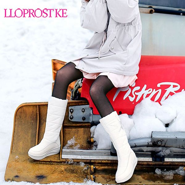 

lloprost ke new arrival winter 100% cowhide warmth women shoes down snow boots for -35 degrees casual waterproof female boots, Black