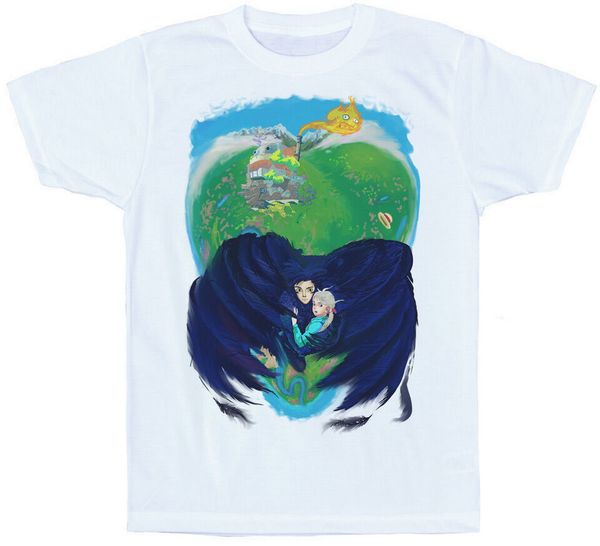 

howl's moving castle inspired tee t shirt artwork t-shirt homme customized