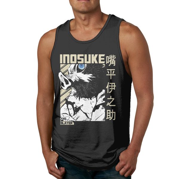

demon slayer inosuke the wild pig tank o-neck cartoon pure cotton tank
