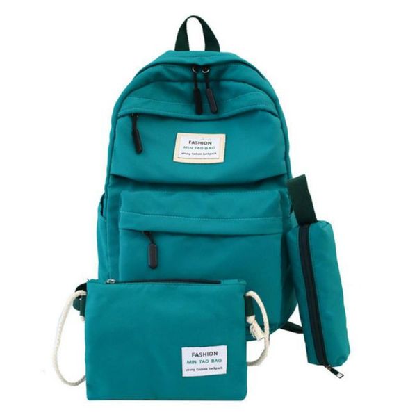 

nylon women backpack large capacity student school bag for teenage girl solid color ladies' travel shoulder bag bagpack rucksack