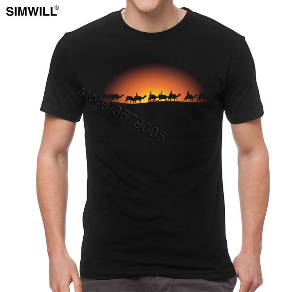 

classic camel sunset tee short sleeve go through the desert graphic t shirt casual summer cotton t-shirt boyfriend gift clothes