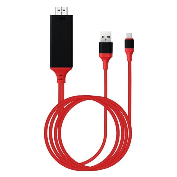 USB 3.1 Tipo C Para HD 2M Cable Adaptador Conversor Ultra HD 1080P 4K Cabo de Vídeo de Carregamento HDTV para iPhone Samsung Xiaomi Huawei Mate 40