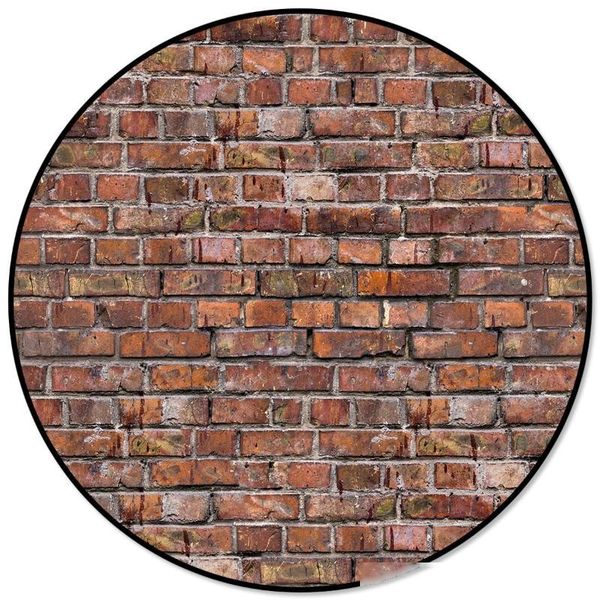 

crack in stone brick wall retro red stone wallpaper rugs and carpets for home living room round rug for children rooms non-slip